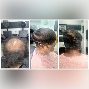 Custom crown hair piece • Clip-on • Glueless • Length 10in